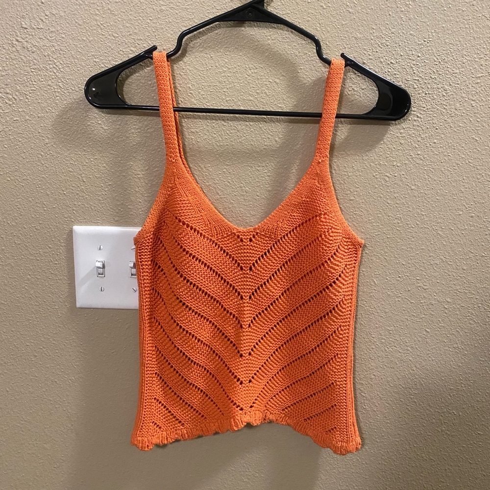 Streetwear Society Orange Crochet Tank
